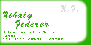 mihaly federer business card